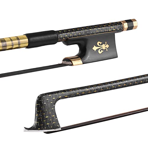 Archet violon 4/4 bâton rond carbone et crin noir de Mongolie pour violoniste