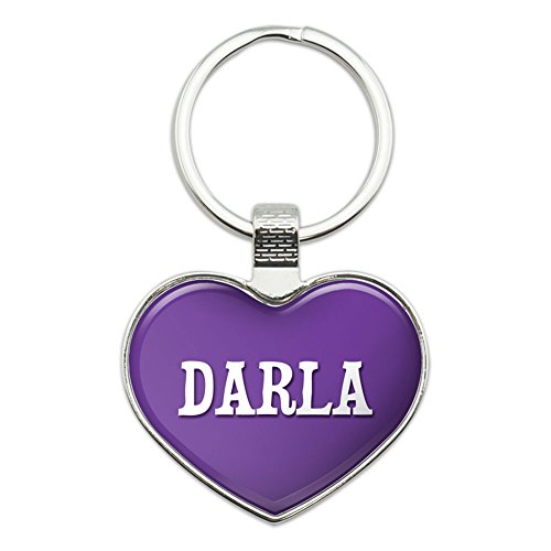 Graphics and More Metal Keychain Key Chain Ring Purple I Love Heart Names Female D Daci - Darla