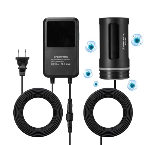 SainSmart XpertMatic Aquarium Sterilizer Light, 5W Mini Submersible Sanitizer with Timer Aquarium...