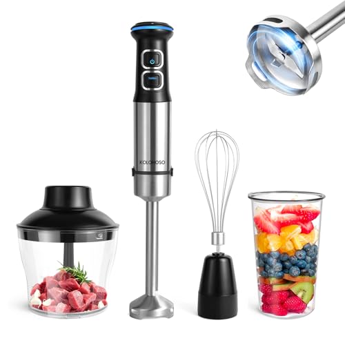 Kolohoso 1500W Stabmixer, 4 in 1 Stabmixer Set Professioneller, Pürierstab mit 21 einstellbaren Geschwindigkeiten, Elektrische Stabmixer mit 800ML Messbecher, Schneebesen Kolohoso 1500W Stabmixer, 4 in 1 Stabmixer Set Professioneller, Pürierstab mit 21 einstellbaren Geschwindigkeiten, Elektrische Stabmixer mit 800ML Messbecher, Schneebesen