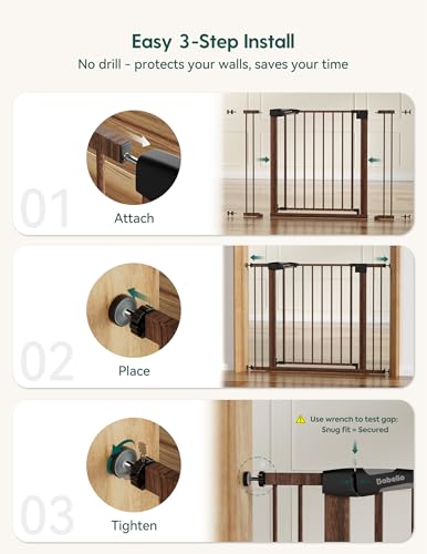 Image of Babelio 26-40 in Pressure Mounted Baby Gate for Stairs, PressGuard Dog Gate