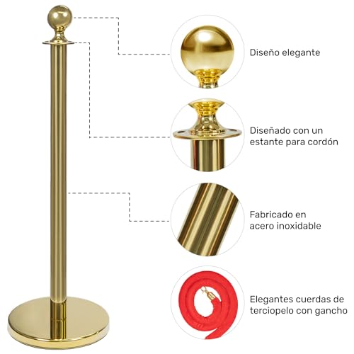 Postes delimitadores con cadena 22 postes delimitadores con cadena marca GUTSTARK (2)