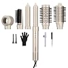 7MAGIC 6 in 1 Multi Hair Styler Dryer Brush, 110,000 RPM High-Speed, Negative Ionic, Fast Drying for Professional Blow Dry, Curling, Volumizing, Straightening and Styling, Gold