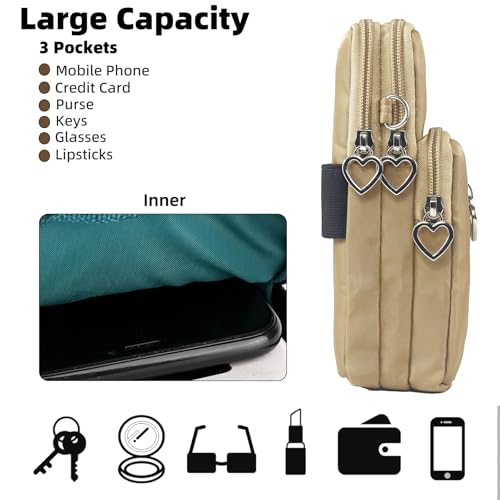 Image of JANKS Small Crossbody Bag for Women - Mini Phone Purses with Crossbody Strap and Wallet - Nylon Arm Bag