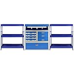 Monster Racking Tempest Metal Van Racks Shelving Tool Storage Units Blue, Steel Racking Bays & Drawers