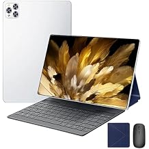 Tablet 10.1 inch, Android 12 Tablet with Octa-core Processor, 20GB RAM 128GB ROM, 1280x800 IPS HD Display, 5MP+8MP Dual Camera, 2 in 1 Tablets with Keyboard Case Mouse Stylus, 5G WiFi6 BT 5.4, White