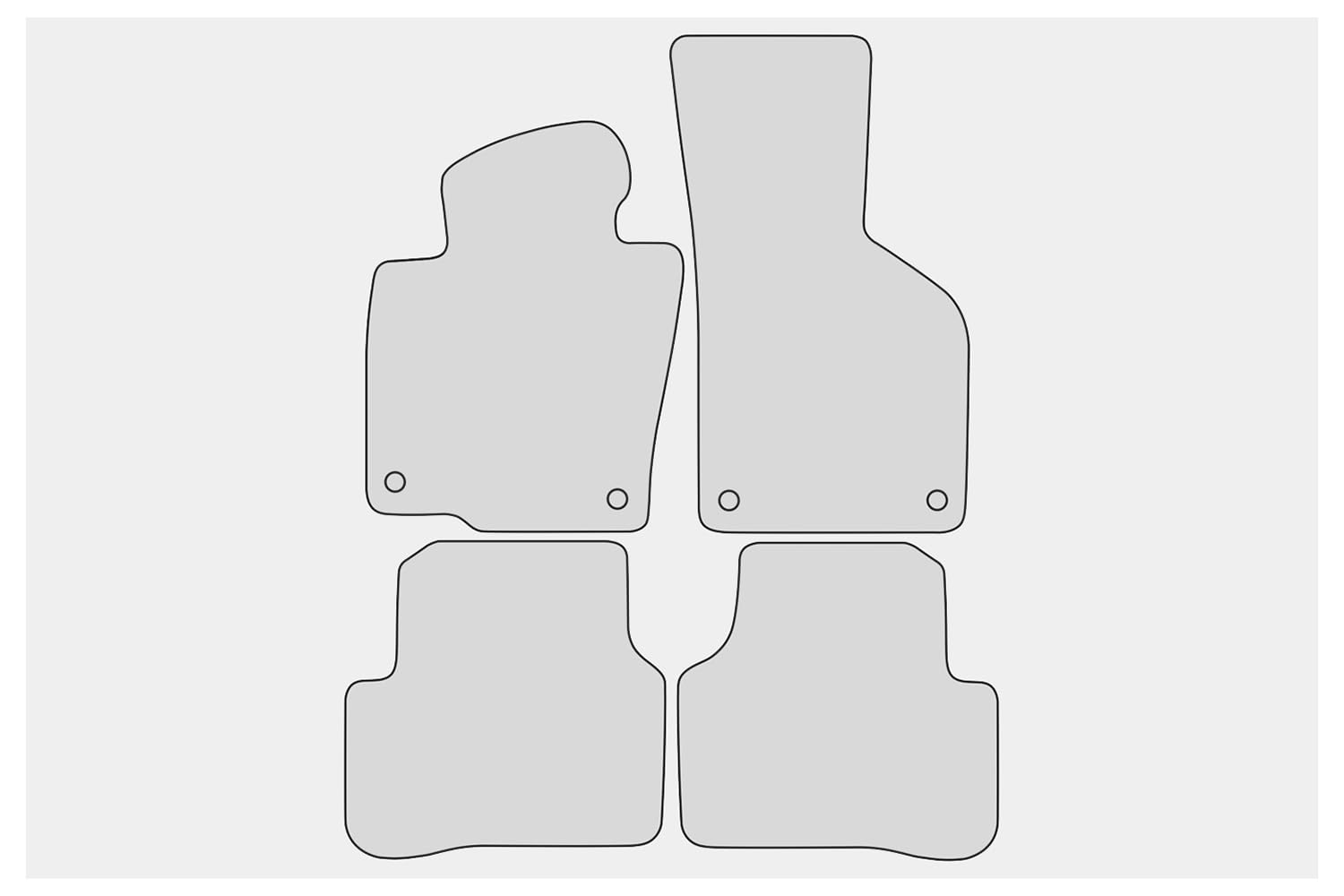 teileplus24 EF204-FBA Tappetini Exclusive-Line Design per Volkswagen Passat B6 3C B7 2005-2014 con Cucitura Decorativa