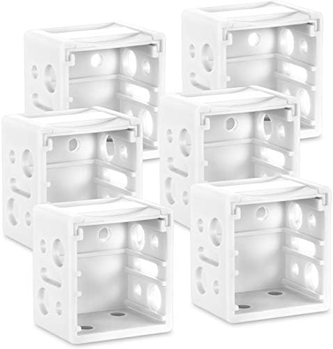 6 Pieces 1 Inch Blind Brackets White Profile Box Mounting Bracket Window Blinds Headrail Bracket, White