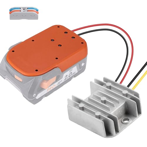 DC 18V to 12V Step Down Converter for Ridgid 18V Battery 10A Max 120W for Ridgid Adapter for Power Wheel Converter with Upgraded Low Voltage Protection for Golf Rc Car Truck Light