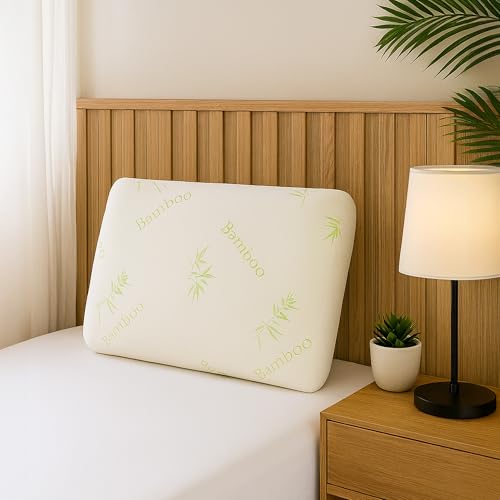 Image of MYTRIDENT Classic Bamboo Memory Foam 1 Pc Pillow|200 GSM Spun Knitted Bamboo Fabric