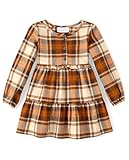 The Children's Place,and Toddler Long Sleeve Fashion Dress,HAY Stack,4T
