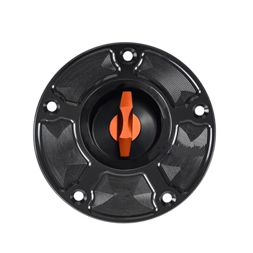 Bouchon de réservoir d'essence sans clé CNC orange clair pour motos sportives