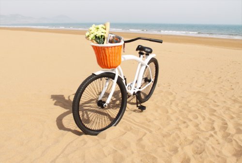 Colorbasket Adult Front Handlebar Bike Basket - Orange with White Trim