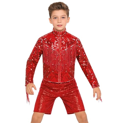 Veste à fermeture éclair et short brillant pour spectacle de danse