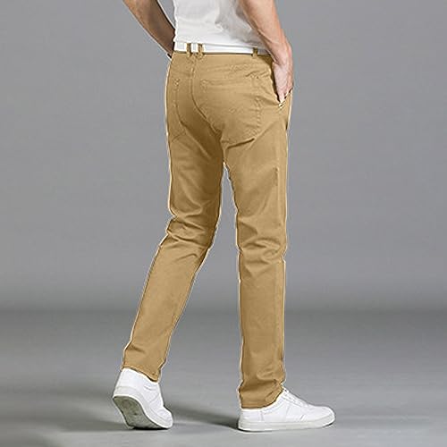 Men Trendy Denim Pants Straight Leg Button Zipper Solid Work Trousers Dailywear Comfy Athletic Fit Pants with Pockets2