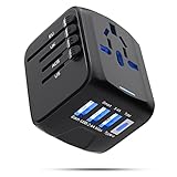 Adaptador de Viaje Internacional,Adaptador de Enchufe Internacional Universal,Cargador Universal de Viaje con 4 Salidas,3...