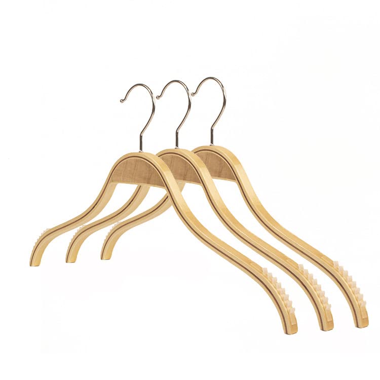KoobayWooden Hanger 17" Natural Wood Hangers for Clothes, with Extra Soft Non Slip Rubber Grips Saving Space Hangers for Coat Shirts Dress Camisole,Closet Organizer T-Shirt Storage 30 Pack