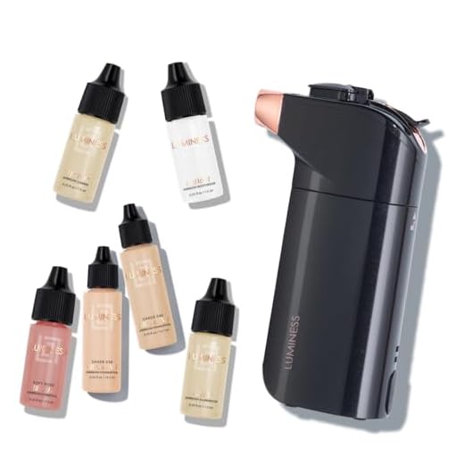 Luminess BREEZE DUO Airbrush Makeup System, Medium Coverage – 9-Piece Kit includes 2x Silk Airbrush Foundation, Soft Rose Blush, Glow Highlighter, Moisturizer Primer, and Airbrush Cleaning Solution