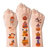 Kotkiddy 60 pièces tatouages temporaires Halloween pour enfants garçons filles décoration de fête cadeaux goodies autocollants pour anniversaire costume fantôme sorcière