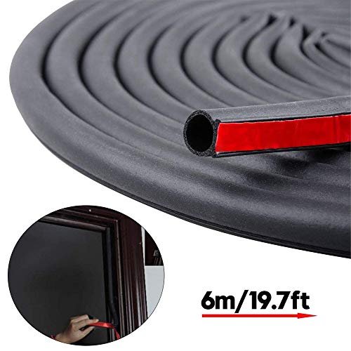 19.7 Feet Long Weather Stripping Seal Strip for Doors/Windows, Self-Adhesive Backing Seals Large