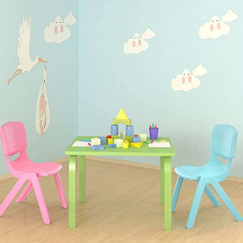 Jolitac 6er Stapelbar Stuhl Kinderstuhl mit Rückenlehne Plastik Garten Stühle Set für Indoor und Outdoor geeignet, bis 70 kg belastbar