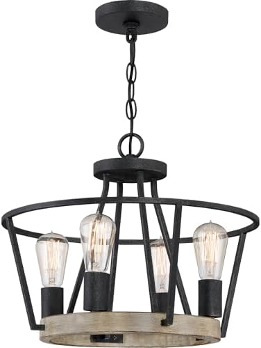 Quoizel BRT2817GK Brockton Pendant, 4-Light 400 Total Watts, Grey Ash