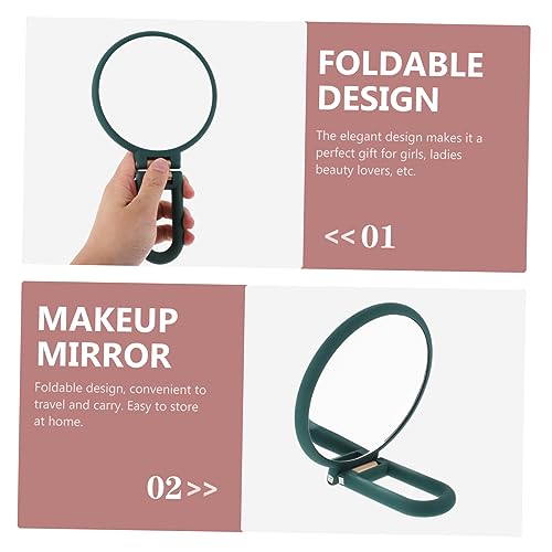 Espejo de maquillaje compacto redondo portátil 15x verde miniatura 6