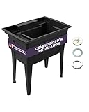 32” Utility Sinks for Laundry Room, Garage, Garden, Basement – Noah William Home Indoor and Outdoor Polypropylene Basement Wash Tub - No Faucet Included (Black)