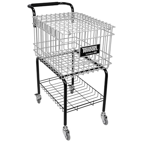 Hubxinly Training Ball Pickup Basket Holds 350 Balls Large Capacity Wheeled Tennis Ball Hopper for Tennis/Pickleball/Baseball/Softball