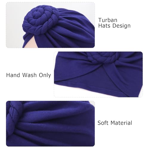 Image of DRESHOW 5 Pack Knotted Headwraps for Women African Turban Pre-Knotted Beanie Headwraps Hair Covers