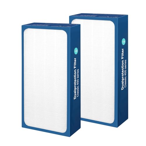 Image of 2Pack Classic 400 Series Replacement Filter,Compatible with Blueair 400 Series Air Purifier Filter,2-in-1Pre-Filter H13 Ture HEPA Filter,Part #480i,402,403,405,410,450E Replacement Filter (400 2 Blue)