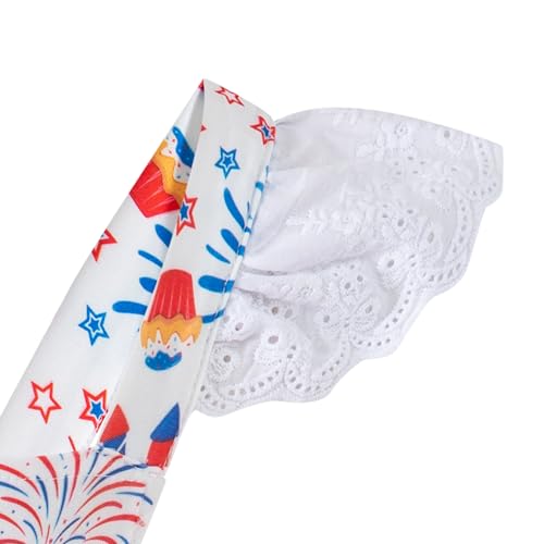 Toddler Girls Patriotic Summer Dress 4th of July Fireworks Print Independence Day Outfit4