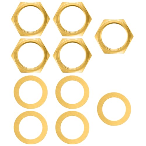 5 Set Jack Socket Nut with Washer, Guitar Nuts and Washers, 3/8