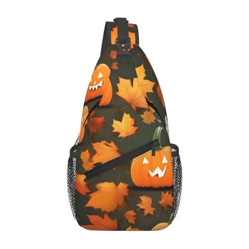 Mochila cruzada deportiva con estampado de calabaza