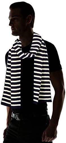 Armor Lux Echarpe Rayee Guidel bufanda de rayas azul y blanca unisex 5