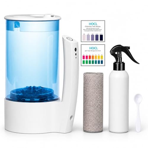Eco One Portable Hypochlorous Acid (HOCL) Generator Machine DIY Multi-Purpose Cleaner & Disinfectant Includes Test Strips Microfiber Cloth and Fine Mist Sprayer