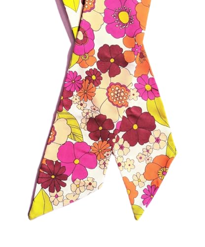 Floral Scarf Retro 60s Party Accessory Groovy Print Bandana Hippie Hairband 70s Flower Power Costume