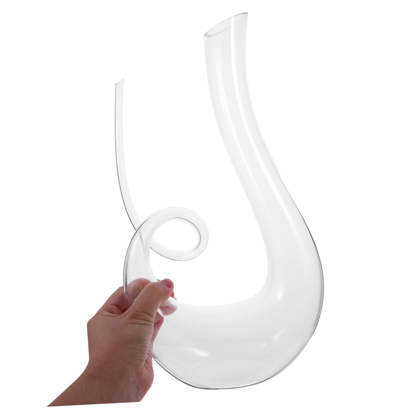 Decanter in Cristallo senza Piombo 1300 Ml Aeratore Integrato Caraffa Trasparente Stabile per Vini Rossi e Distributore di Bevande Elegante per Casa e Bar