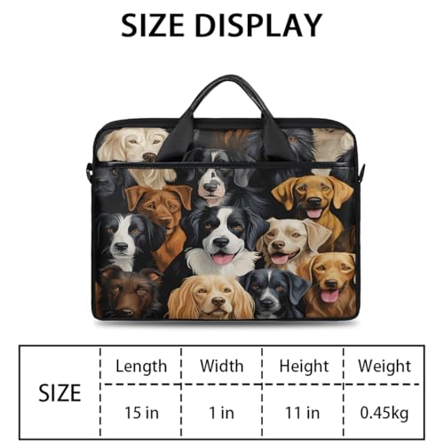 Funda para laptop de 15 pulgadas con diseño vintage de perros, maletín delgado para negocios y mensajería, ideal para mujeres y hombres, para trabajo, oficina y viajes miniatura 3