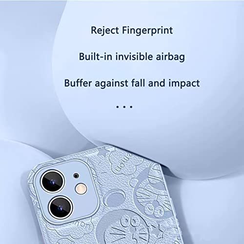 Oniuk Compatible For Iphone 14 6.1 Inch Creative Cute Doraemon Artificial Leather Case [Drop Protection] [Shock-Absorbing Corners], Blue #TOP2