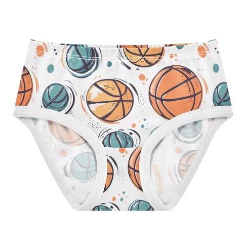 ZZKKO Basketball Sport Abstract Girls Underwear Toddler Panties for Girls Comfort Brief Size 2-8T