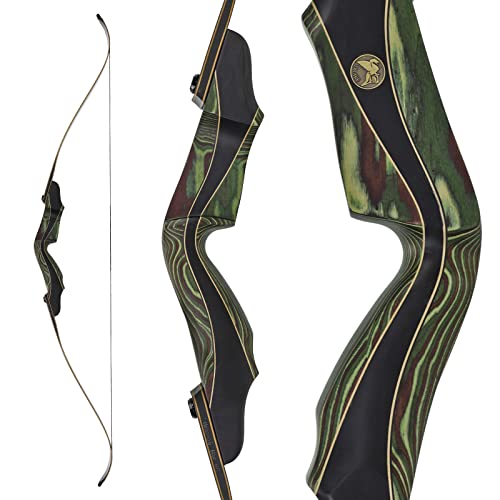 DRAKE ARCHERY Elite Riva - 62 Zoll - 20-60 lbs - Take Down Recurvebogen (45 lbs Rechtshand, Farbe: Fern) Cover