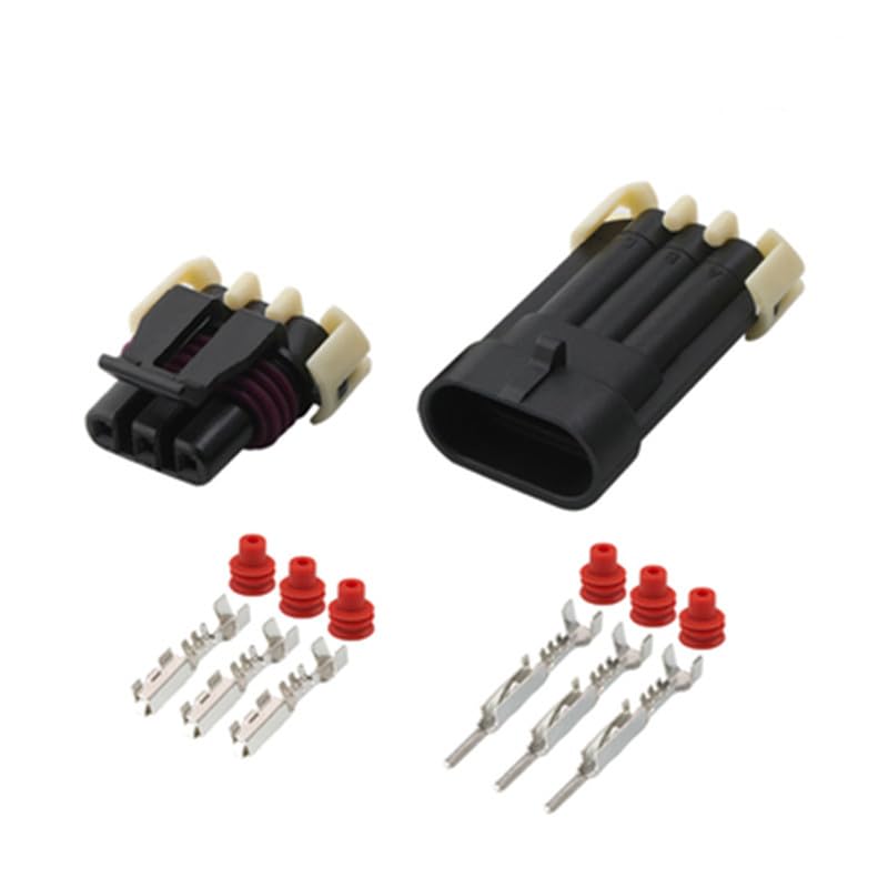 3Pin Male and Female PA66 for Delphi Car Sensor Waterproof Plug Connector 12059595 - (Color Name: Male)