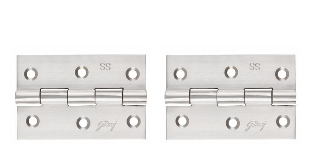 Godrej Door Hinge| Hinge for Doors & Windows | Thickness Upto 2.5 mm | Premium Look | Satin Finish Pack of 2 (B0CTTR677Z) Amazon Price History, Amazon Price Tracker