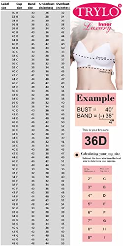 Image of TRYLO KPL Women's Cotton Non-Padded Bra Black /Black Currant /Butter SCOT /Coral /MARUN /Rasberry /Rose Gold /Nude /Sapphire /Skin /White 30 to 40 Available Cups C to I
