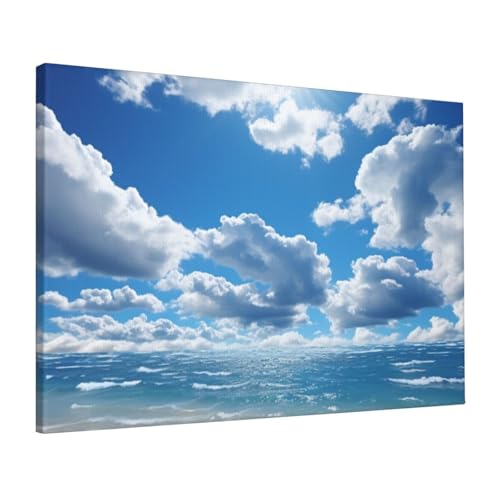 Toile ciel bleu nuage blanc pour illuminer une chambre sombre