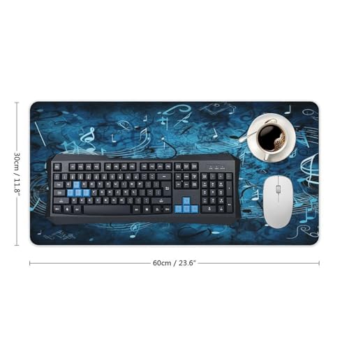 Blue Musical Notes Desk Pad con base antideslizante grande miniatura 2