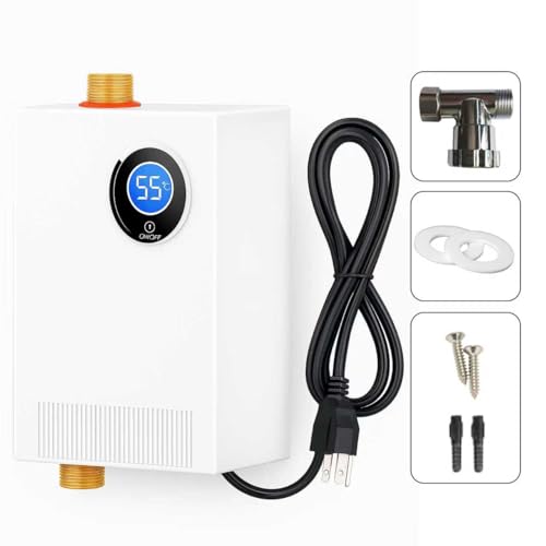 Tankless Water Heater Electric 110V, 3000W Instant Hot Water Under Sink, Compact Point-of-Use Mini...