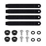 BOXOB 4stk Snowboard Bindung Riemen, 17,5x2,1cm Hohe Elastizität Ersatz für Snowboard-Gurtbindung mit Schrauben Muttern Unterlegscheiben für Schlittschuhe und Sportausrüstung(Schwarz)