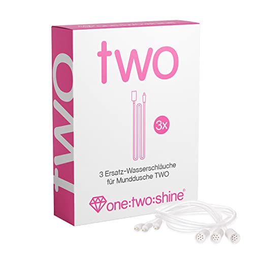 ONE:TWO:SHINE 3x Ersatzschlauch für Munddusche TWO | Ersatz-Wasserzuleitung 60cm im 3er-Sparpack Cover